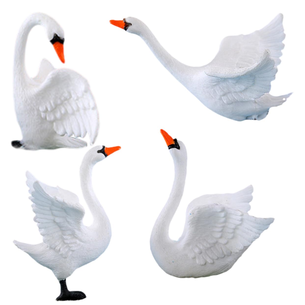 ZIBUYU® 4pcs Mini Swan Ornaments Garden Decoration ZIBUYU® 4pcs Mini Swan Ornaments Garden Decoration
